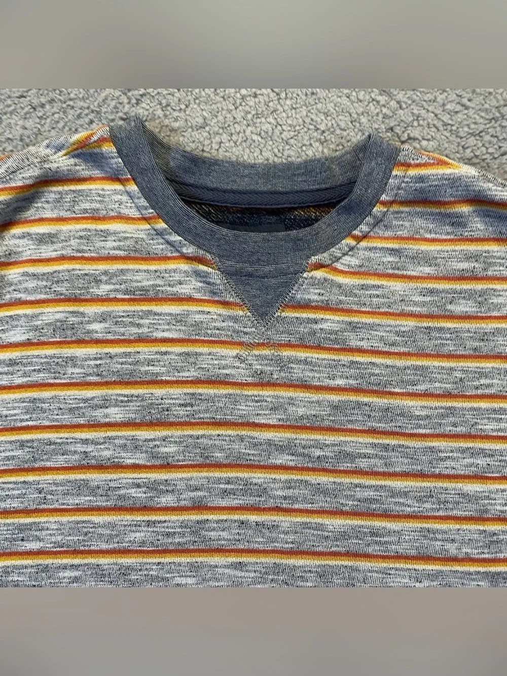 Roark Revival Harris Crew Long Sleeve Gray/Orange Sweatshirt Men’s Medium
